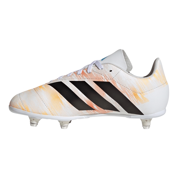 adidas Kids Team Soft Ground Rugby Boots White - Instep View