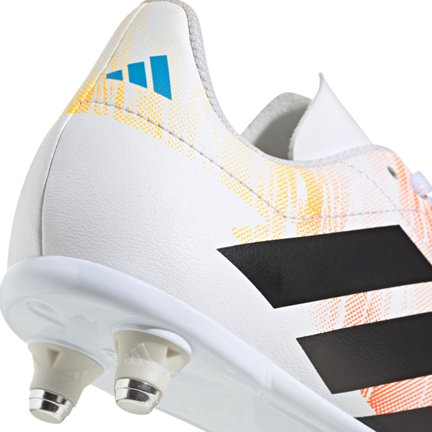 adidas Kids Team Soft Ground Rugby Boots White - Heel View