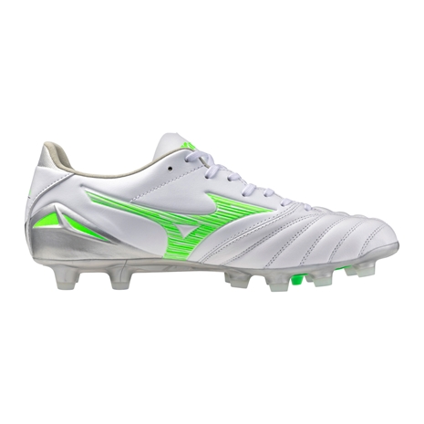 Mizuno Adults Morelia Neo IV Pro Firm Ground Rugby Boots White/Green - Outstep
