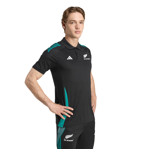 All Blacks Mens Training Polo 25/26 Black - Model Walking
