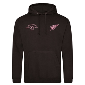 Womens World Cup New Zealand Adults Classic Hoodie Black - Front