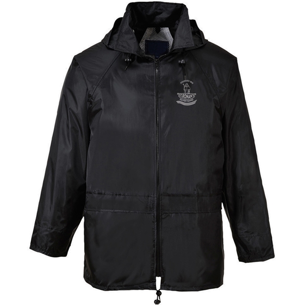 St Ronans Silver Band Adults Waterproof Jacket - Black