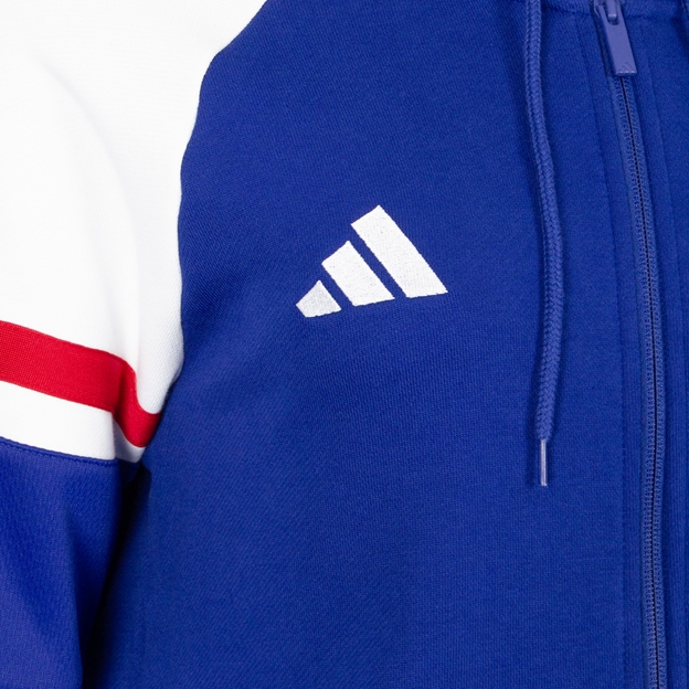 France Womens Travel Full Zip Hoodie 26/27 Mystery Ink - Adidas Logo Close-up