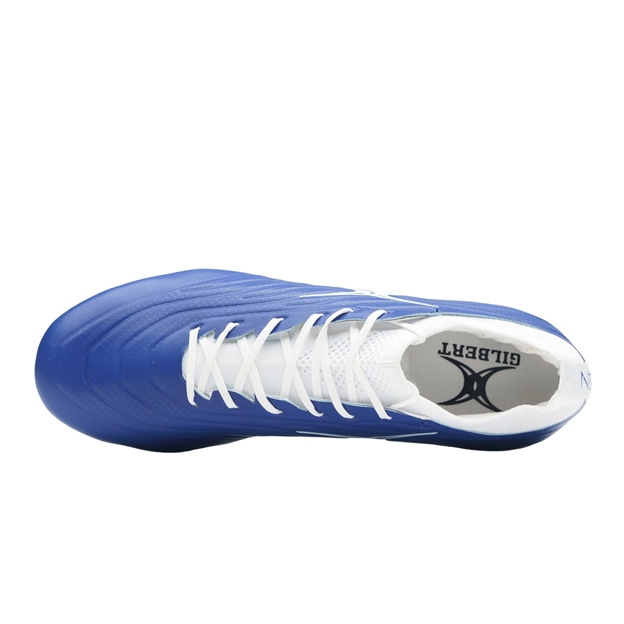 Gilbert Icon Power X V2 8 Stud Soft Ground Rugby Boots Blue - Top