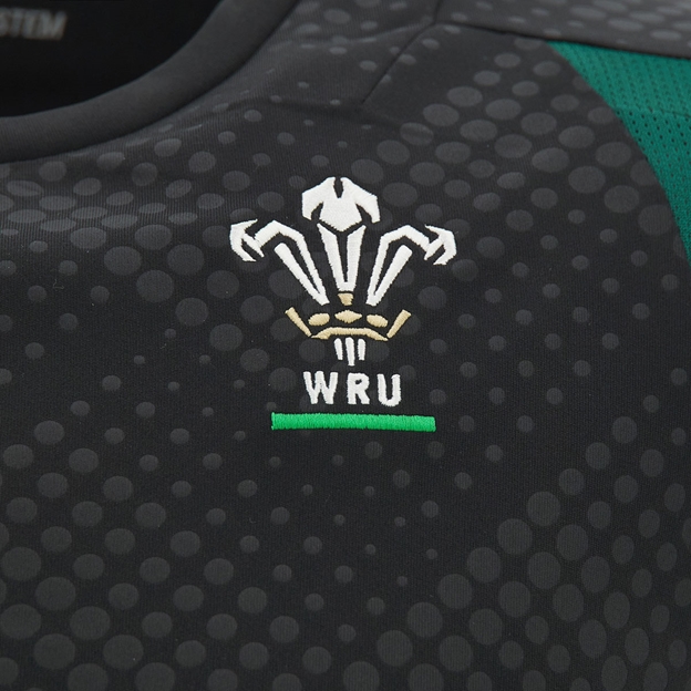 Wales Kids Training Vest 26/27 Black - WRU logo Close-up