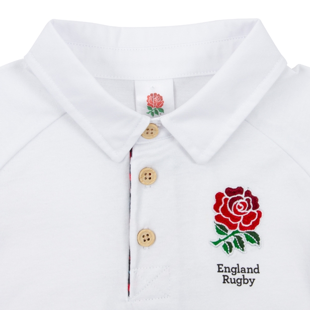 Infants England Home Rugby Shirt 24/25 - Collar