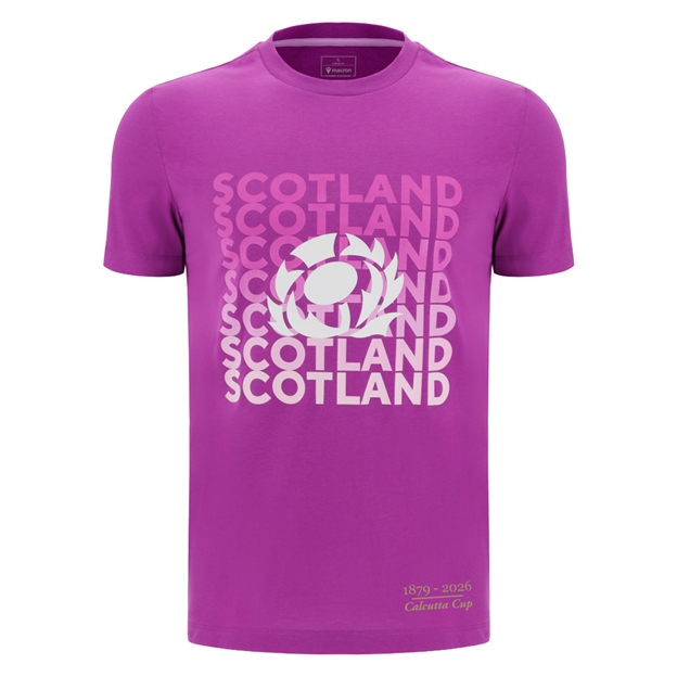 Scotland Mens Limited Edition Calcutta Cup Since 1879 Leisure T-Shirt 25/26 Purple - Front