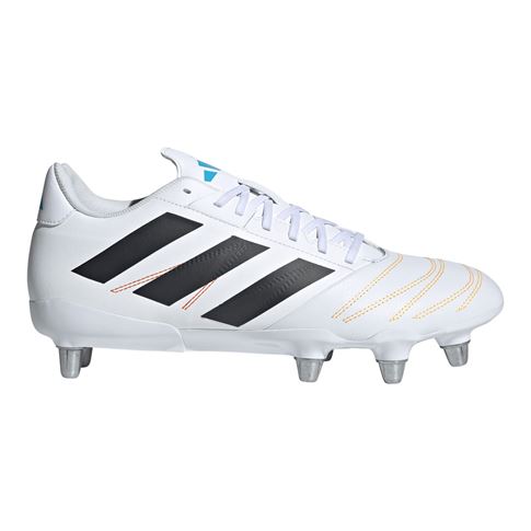 adidas Adults Kakari Elite Soft Ground Rugby Boots White - Outstep View
