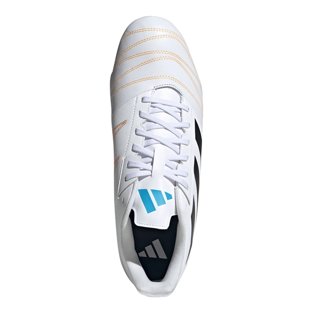 adidas Adults Kakari Elite Soft Ground Rugby Boots White - Top View