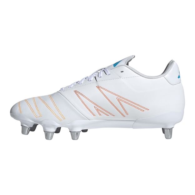 adidas Adults Kakari Elite Soft Ground Rugby Boots White - Instep View
