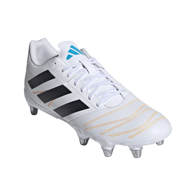 adidas Adults Kakari Elite Soft Ground Rugby Boots White - Front View