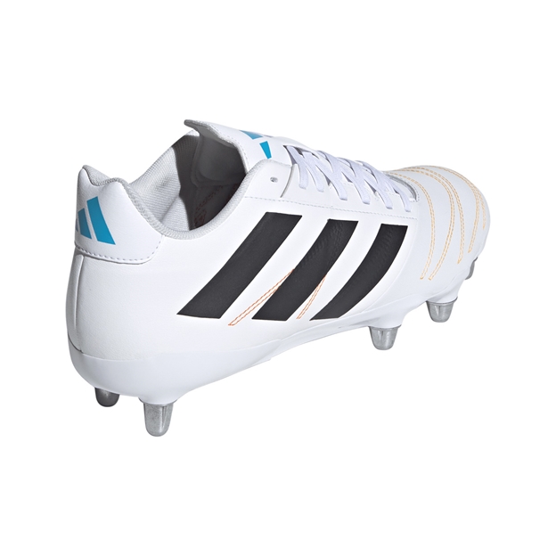 adidas Adults Kakari Elite Soft Ground Rugby Boots White - Back View
