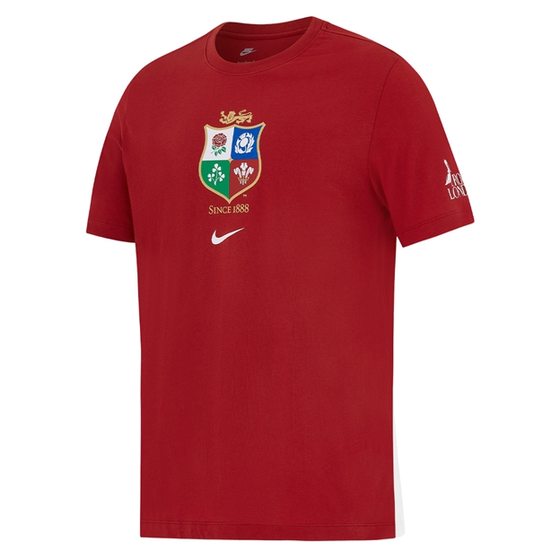 British & Irish Lions Mens Travel T-Shirt - Pepper Red - Front