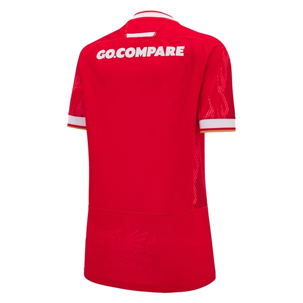 Wales Womens Home Rugby Shirt - Short Sleeve 2025 - Back