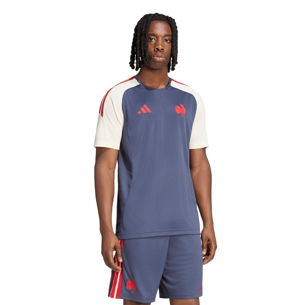 France Mens Performance T-Shirt 26/27 Shadow Navy - Model Front View