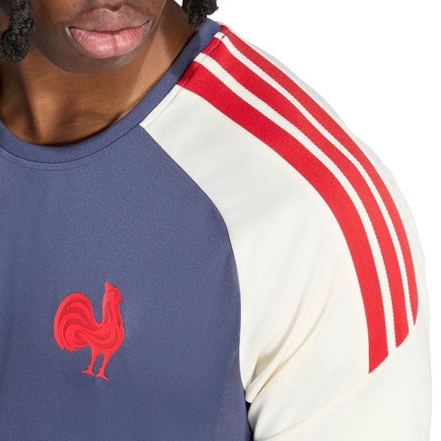 France Mens Performance T-Shirt 26/27 Shadow Navy - Model FFR Close-up
