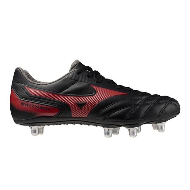 Mizuno Adults Waitangi II CL Rugby Boots Black Red - Outstep