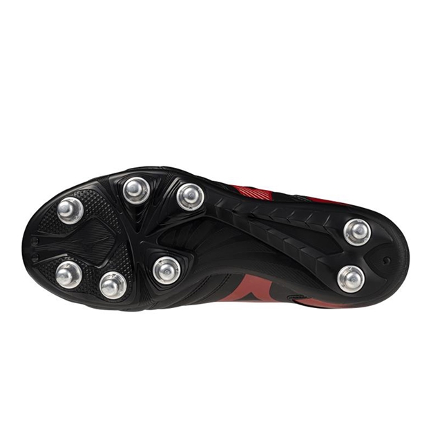 Mizuno Adults Waitangi II CL Rugby Boots Black Red - Top