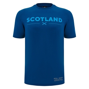 Scotland Mens Calcutta Cup Cotton T-Shirt Navy Blue 24/25 - Front