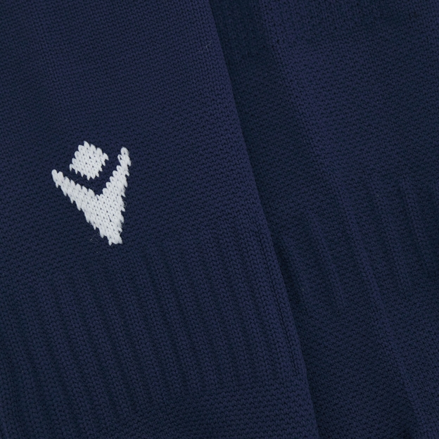 Scotland Kids Home Rugby Socks 26/27 Navy and Sand - Macron Logo Close-up