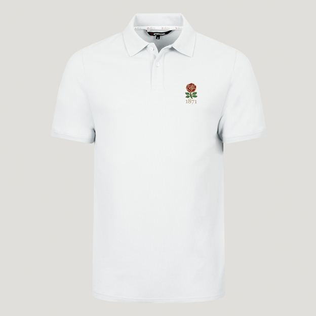 England 1871 Heritage Pure Cotton Polo - White