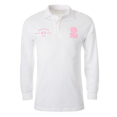 England Grand Slam 2026 Adults Classic Rugby shirt White - Front View