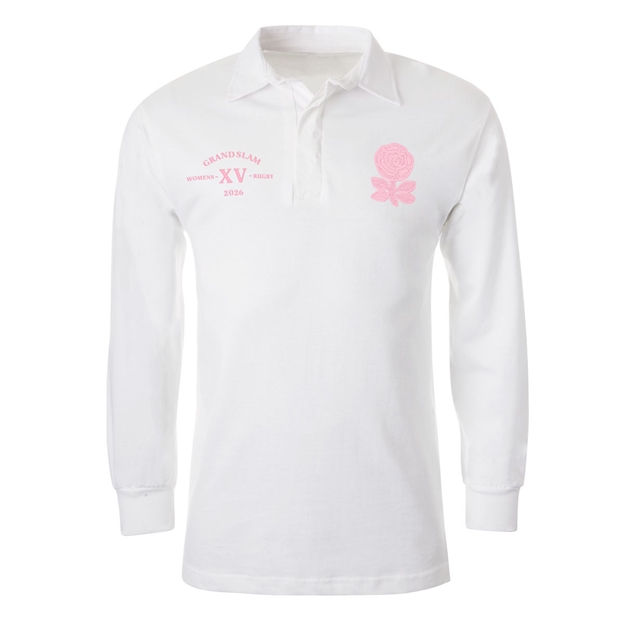 England Grand Slam 2026 Adults Classic Rugby shirt White - Front View