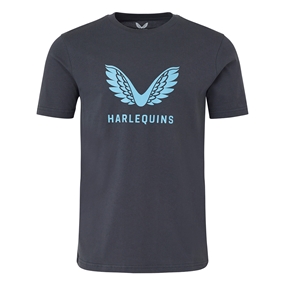Harlequins Mens Presentation Tee 25/26 Ebony - Front