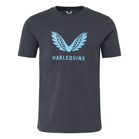 Harlequins Mens Presentation Tee 25/26 Ebony - Front Harlequins Mens Presentation Tee 25/26 Ebony - Front