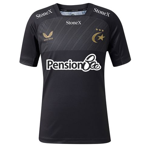 Saracens Kids Home Rugby Shirt 26/27 Caviar - Front View