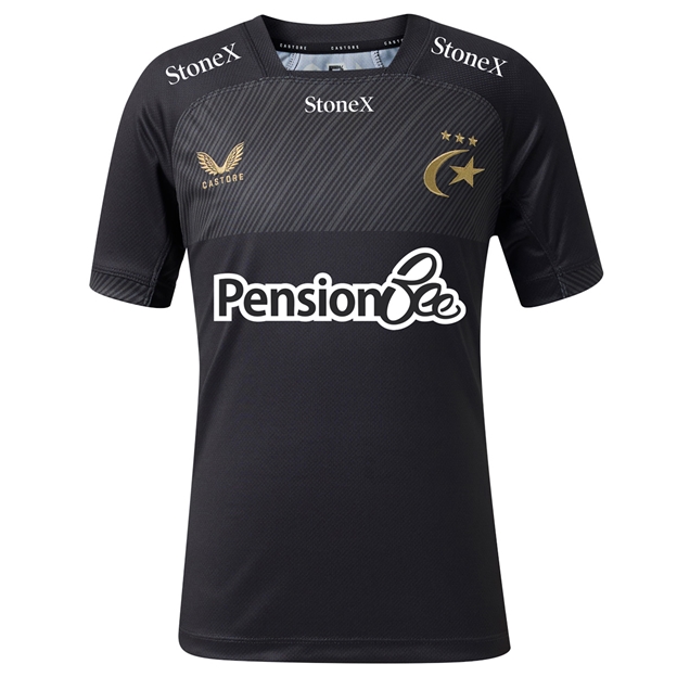 Saracens Kids Home Rugby Shirt 26/27 Caviar - Front View