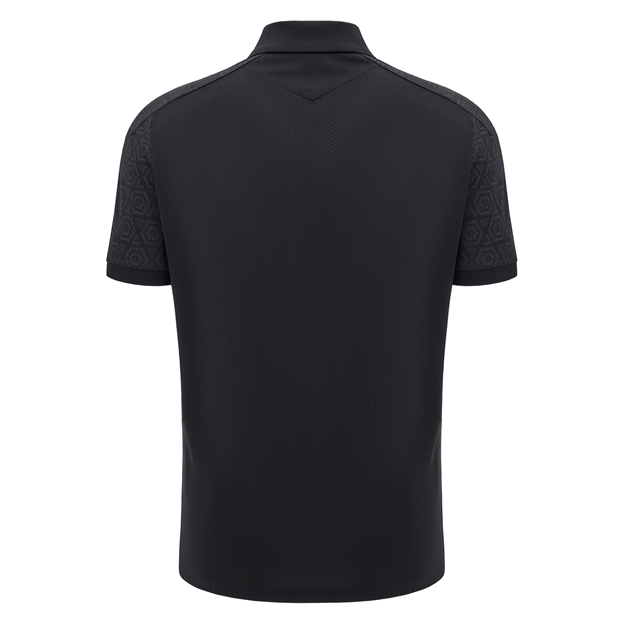 Wales Mens Travel Poly Polo - Black 2025 - Back