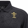 Wales Mens Travel Poly Polo - Black 2025 - WRU 