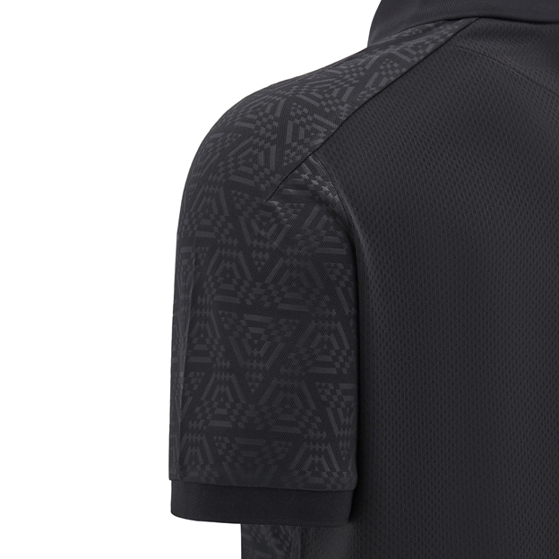 Wales Mens Travel Poly Polo - Black 2025 - Sleeve