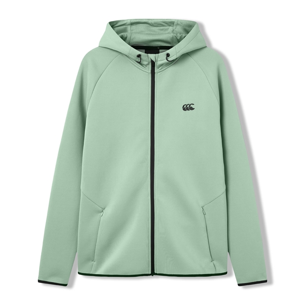 Canterbury Mens Everest Full Zip Hoodie Green Bay - Front View