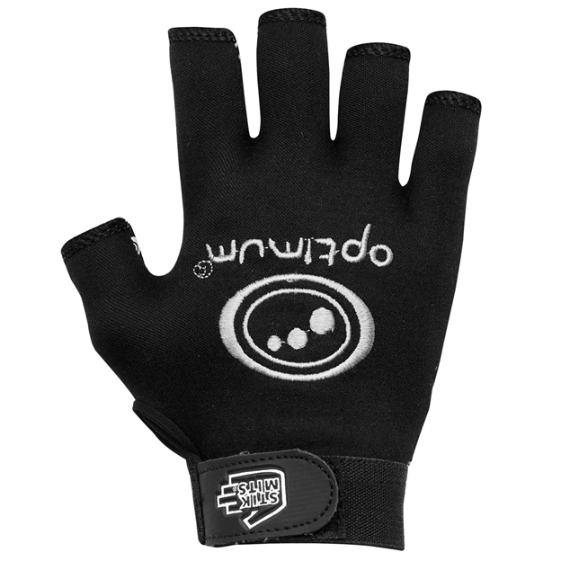 Optimum Adults Original Stik Mits Half-Finger Glove Black - Back View