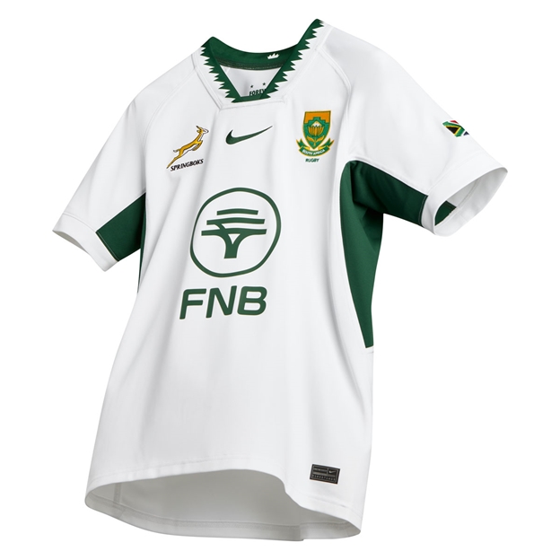 South Africa Springboks Mens Away Rugby Shirt 26/27 White - Hero View