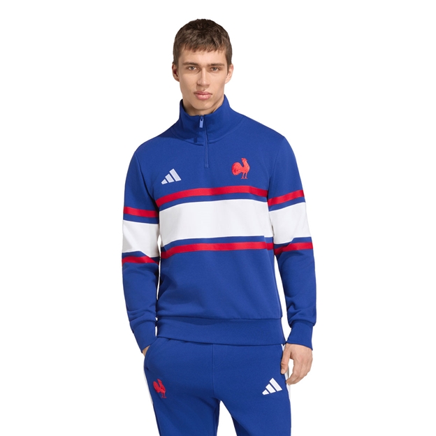 France Mens Travel Quarter Zip Top 26/27 Mystery Ink - Model Front View