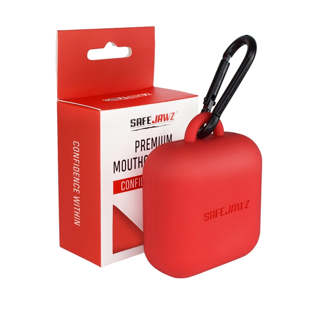 SafeJawz Premium Silicone Mouthguard Case - Red