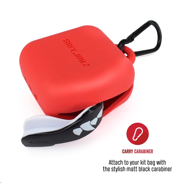 SafeJawz Premium Silicone Mouthguard Case - Red