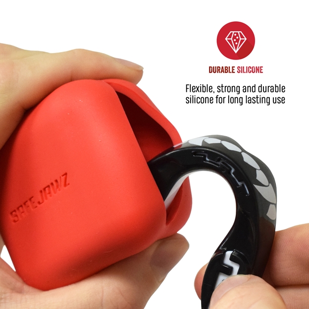 SafeJawz Premium Silicone Mouthguard Case - Red