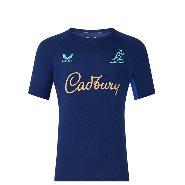 Australia Kids Performance T-Shirt 26/27 Beacon Blue - Front