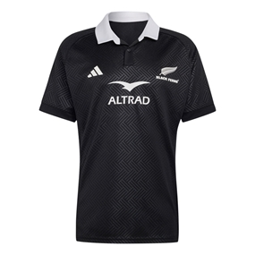 Black Ferns Mens Home Rugby Shirt 26/27 All Black - Front View