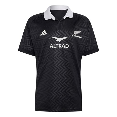 Black Ferns Mens Home Rugby Shirt 26/27 All Black - Front View