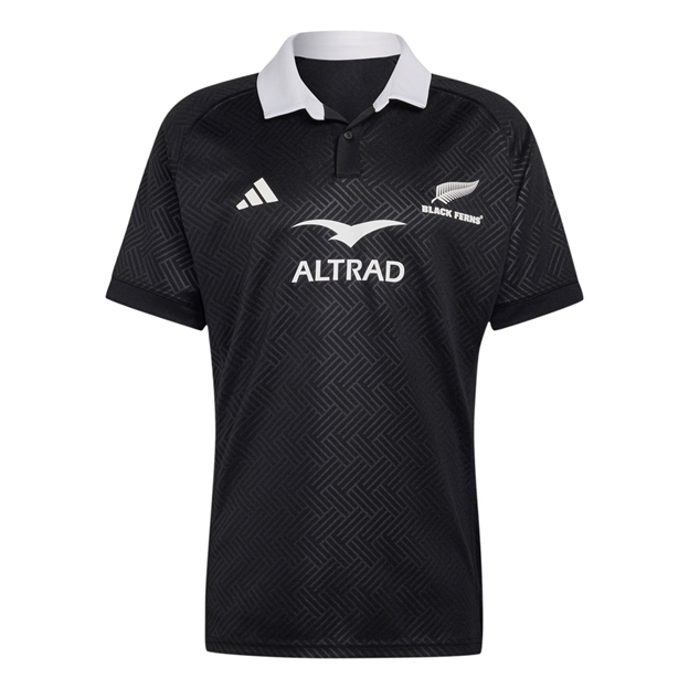 Black Ferns Mens Home Rugby Shirt 26/27 All Black - Front View