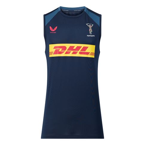 Harlequins Mens Performance Vest 26/27 Navy and Ensign Blue - Front View