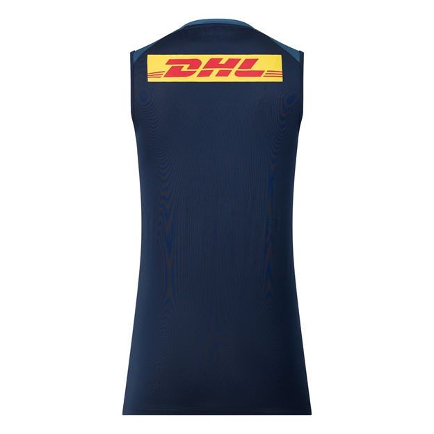 Harlequins Mens Performance Vest 26/27 Navy and Ensign Blue - Back View