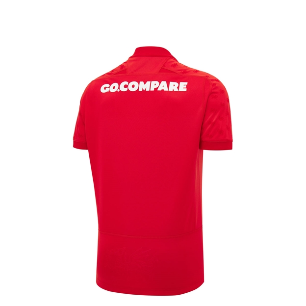 Wales Kids Home Rugby Shirt 26/27 Red - Back View