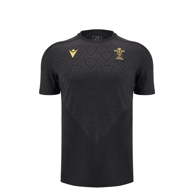 Wales Junior Training T-Shirt - Black - 2025 - Front