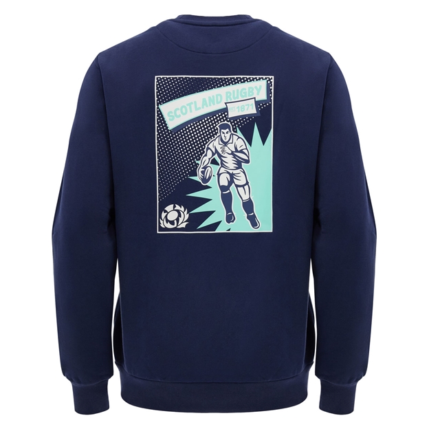 Scotland Mens Leisure Sweatshirt 26/27 Navy and Green - Back View
